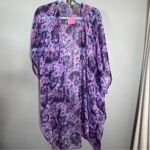 Purple Tie-Dye Women's Kimono